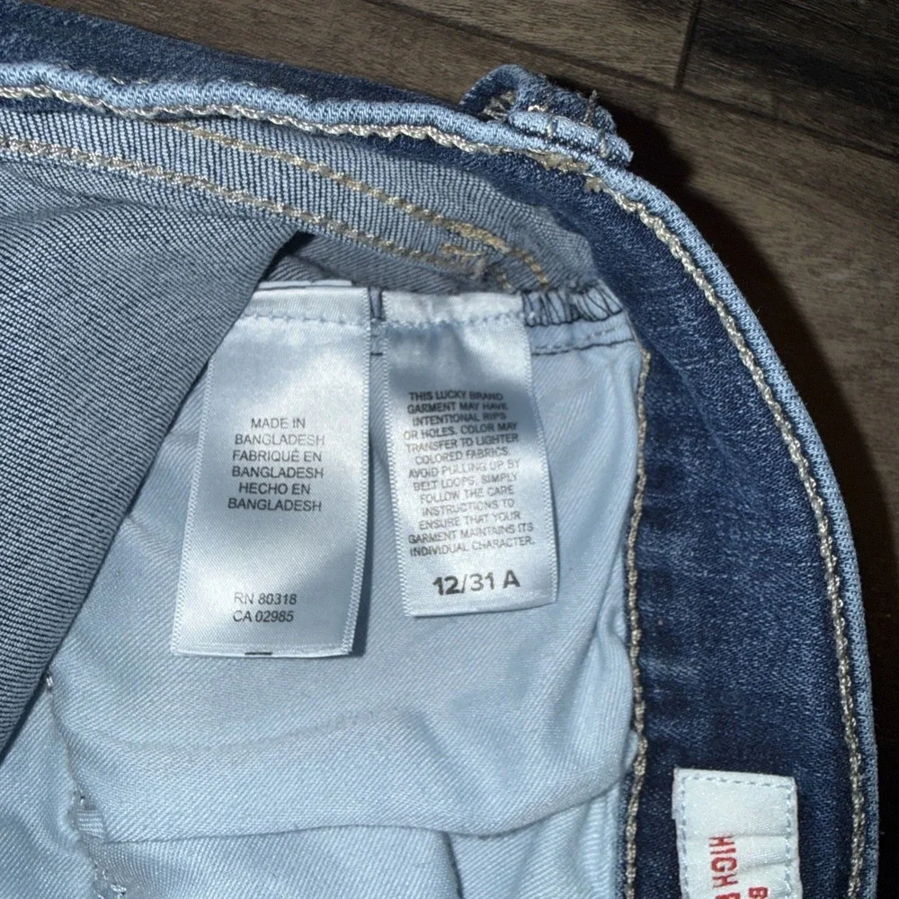 Lucky Brand Bridgette High Rise Skinny Dark Wash Denim Jeans Women's Size 12/31A - Picture 9 of 9